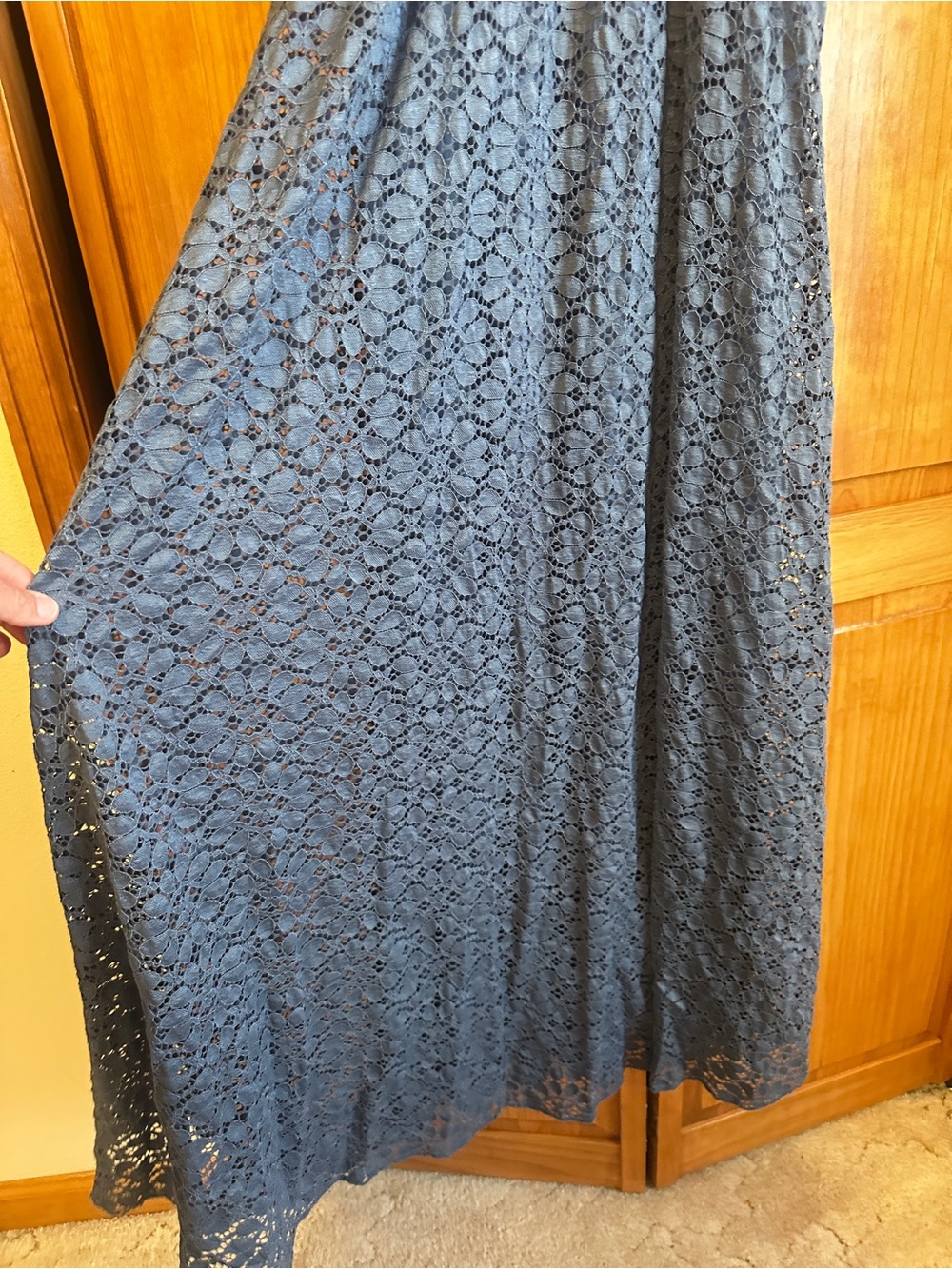 Baltic Born Lace V-Neck Maxi Dress in Navy- Small - Picture 2 of 9